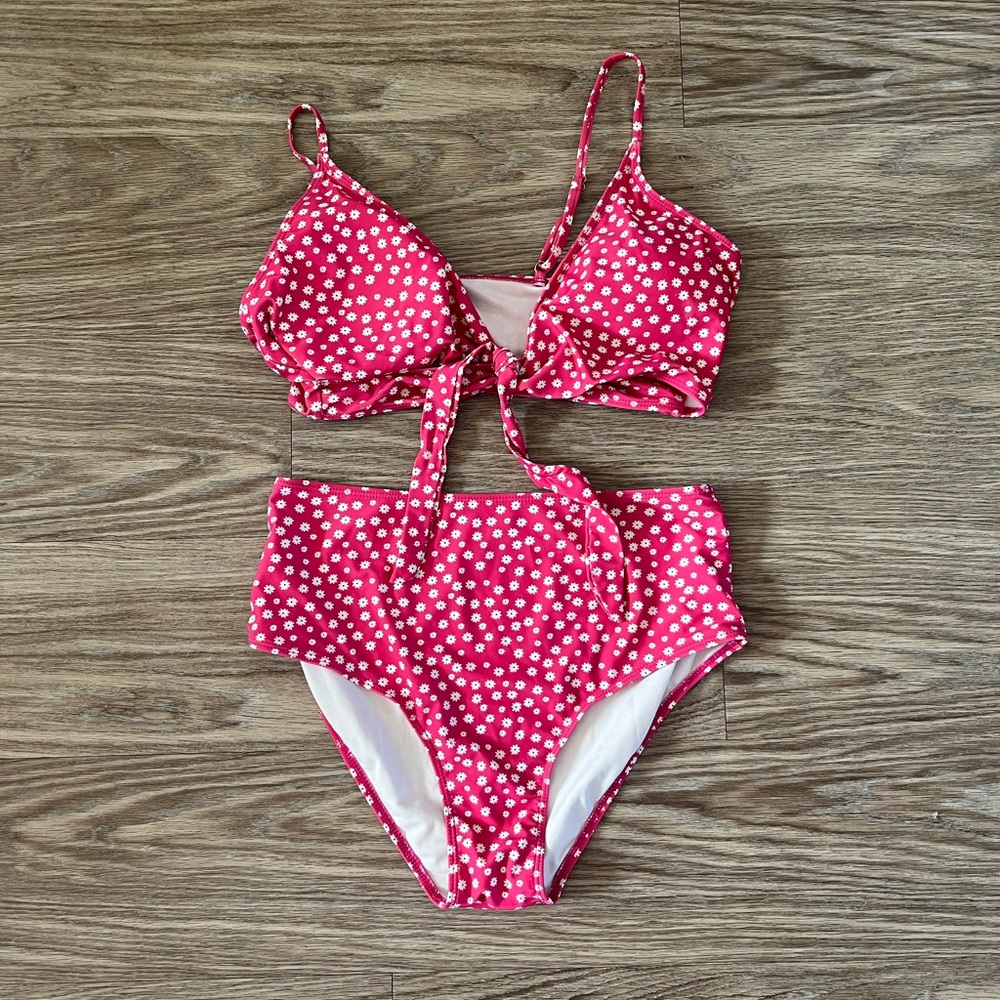 Pink Floral Bikini Set